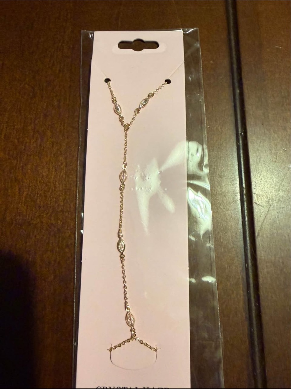 Gold Marquise Crystal Hand Chain Bracelet